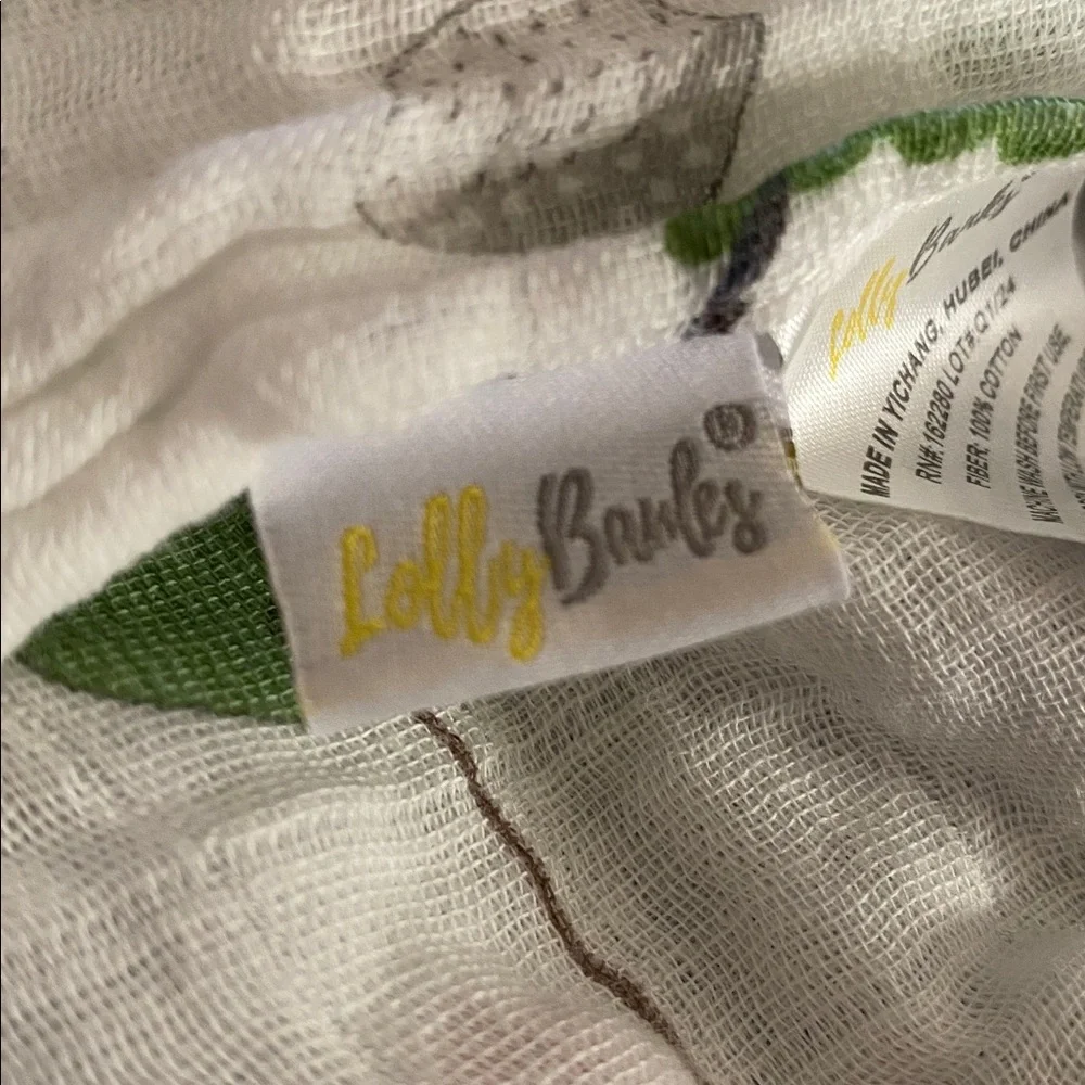Lolly Banks Muslin Swaddle Blanket Cotton Gauze Green White Golf Theme